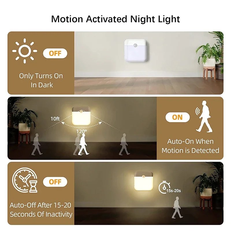 Motion Night Light – Amber (2-Pack)